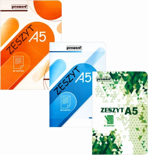 Schoolschrift A5, geruit, 96 vellen, mix motieven Penword - 1 stuk