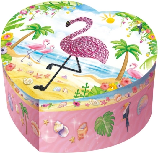 Muziekdoosje in hartvorm Pecoware - Flamingo