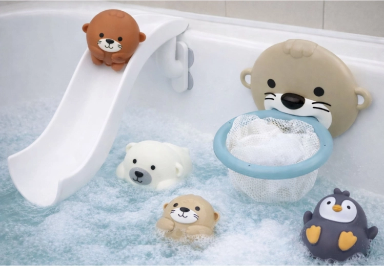 Badglijbaan met zuignappen