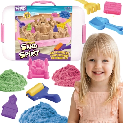 Woopie Sand Spirit kinetisch zand – set burcht en kasteel (24-delig)