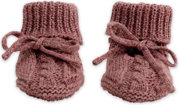 Lodger gebreide babyslofjes knit cable rebel 0–6 maanden