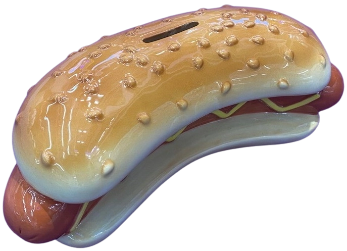 Keramische spaarpot hotdog