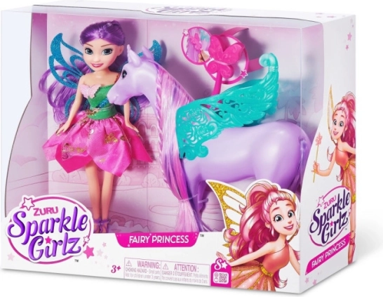 poppenfee met eenhoorn 10,5 cm set ZURU Sparkle Girlz