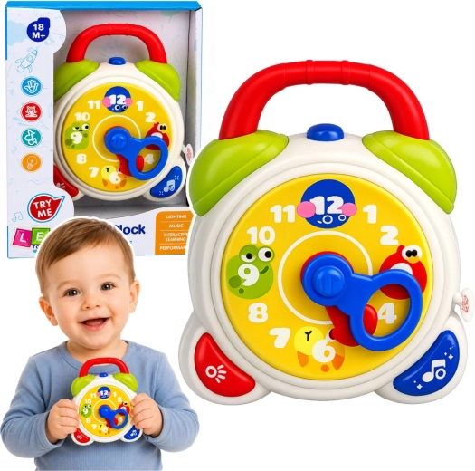 Interactieve kinderwekker en leerklok met lichtjes en geluiden