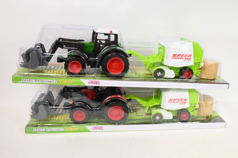 Kindertractor met landbouwmachine