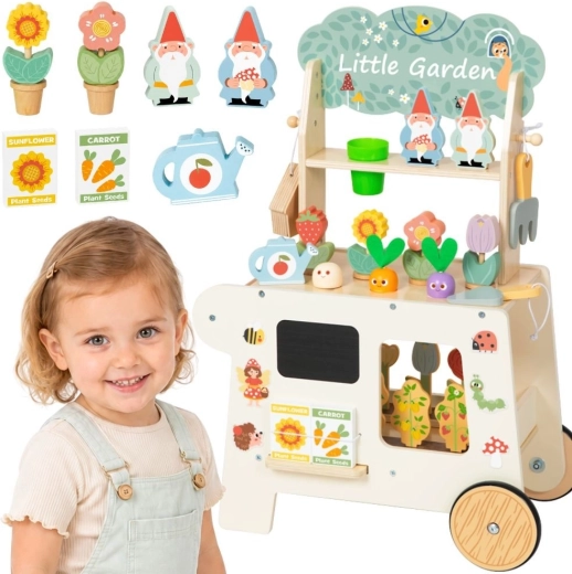 TOOKY TOY Montessori houten tuinwagen met winkeltje 57 delen