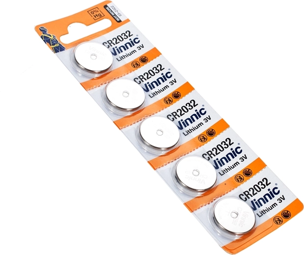 Lithium knoopcelbatterij CR2032 3 V – verpakking 5 stuks