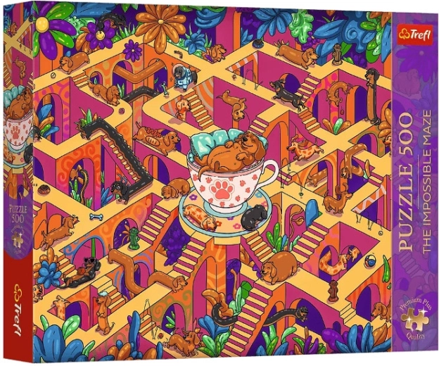 Puzzle Premium Plus 500 The Impossible Maze: Vrolijke teckels