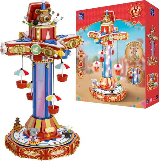 Pantasy carrousel Circus Paradrop – bouwset 1680 onderdelen met LED
