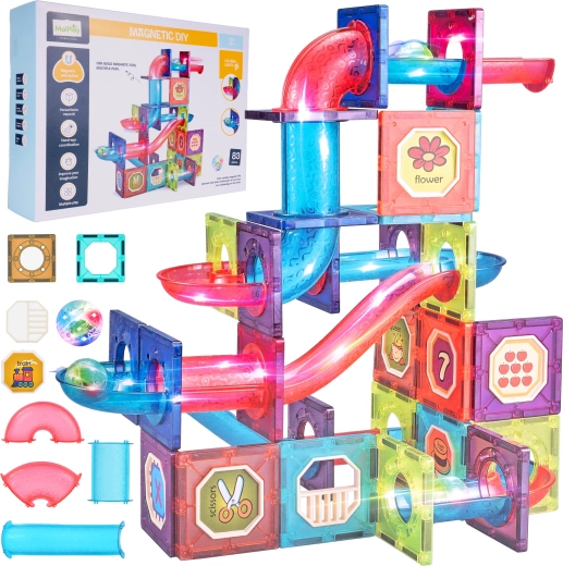 Magnetische 3D-bouwset, 83 onderdelen met licht