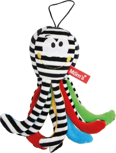 Contrasterende hangende pluchen octopus zwart-wit 0+ Mom's Care
