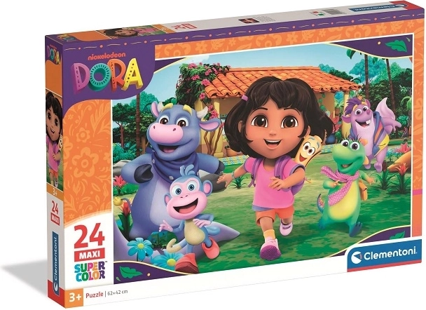 Clementoni Maxi SuperColor puzzel Dora 24 stukjes