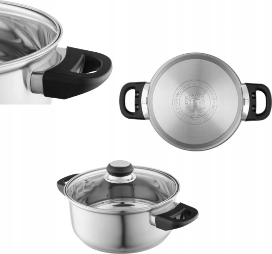 Emilio roestvrijstalen kookpan met glazen deksel 2,5 l (20 cm)