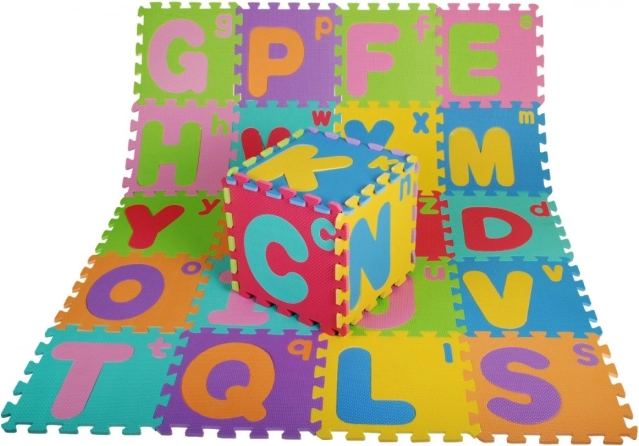 Foam-puzzel alfabet voor kinderen 3+ van EVA-schuim – hoofd- en kleine letters, speelmat voor op de vloer