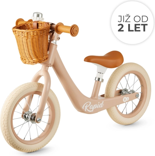 Kinderkraft Rapid2 roze loopfiets met mandje