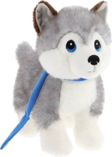 Keeleco pluchen husky aan de lijn 23 cm
