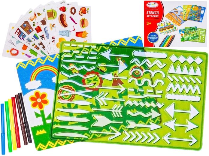 Creatieve set tekensjablonen voor het tekenen van patronen met stiften (spirograaf) - 1 stuk