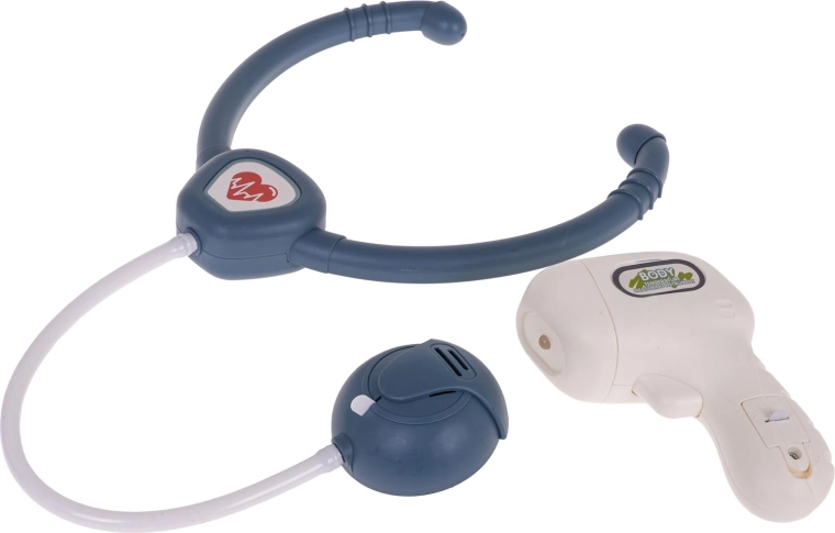 Stethoscoop en oplichtende thermometer