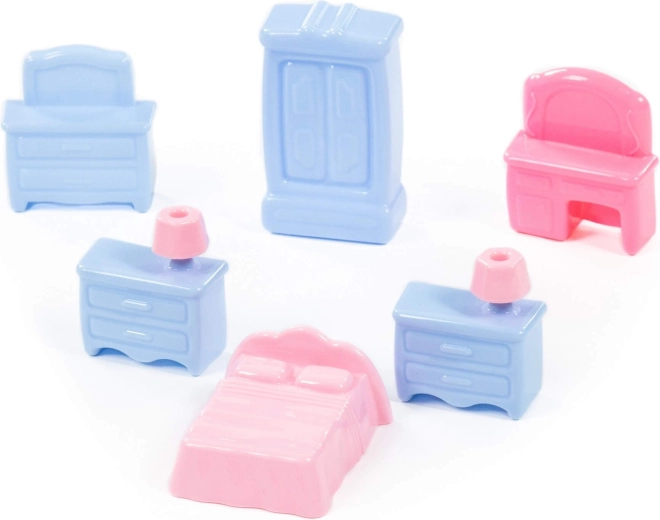 Meubels voor poppenhuis – kleurrijke set van 6 onderdelen