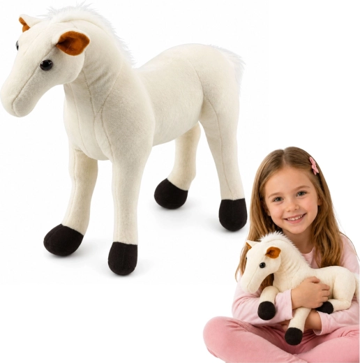 Wit pluchen paard 40 × 37 cm