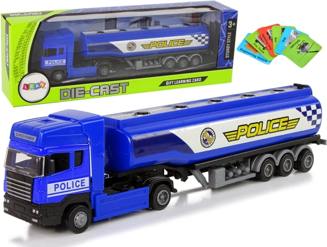 Blauwe politietankwagen 30 cm