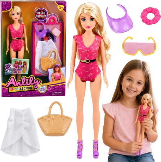 Anlily zomermode strandpop met accessoireset 30 cm