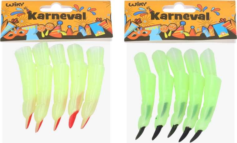 Groene heksenvingers voor carnaval - 10 stuks
