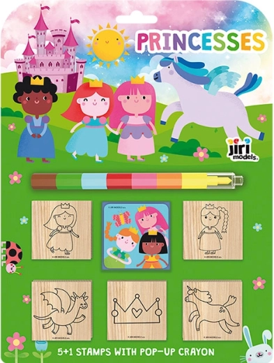 Stempels 5+1 met waskrijt Prinsessen