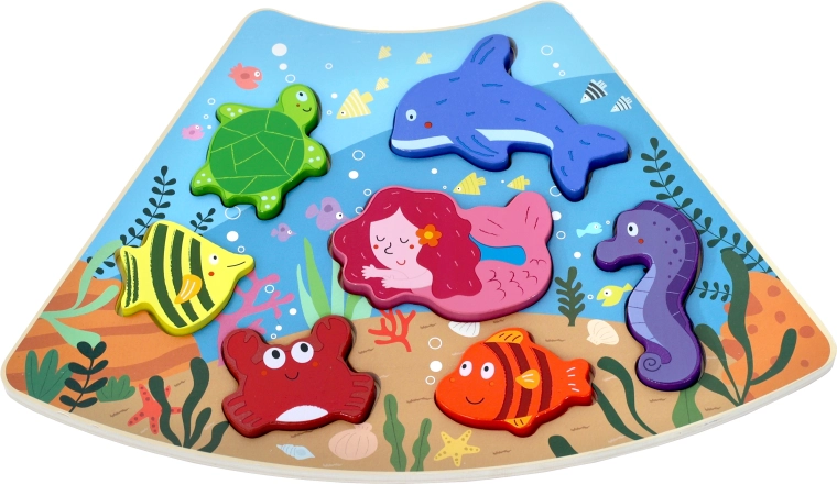 2Kids Toys houten verbindbare puzzel Onderwaterwereld