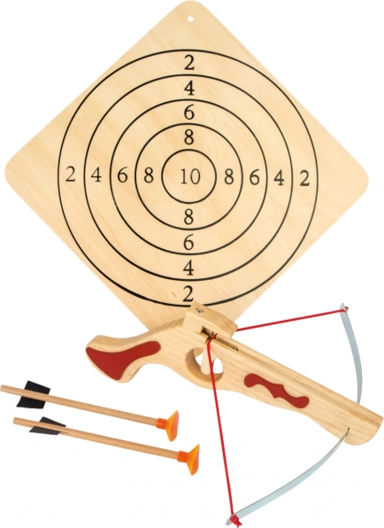 Houten kruisboog met pijlen en doel small foot