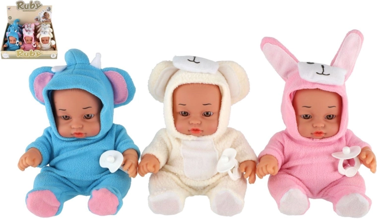Ruby baby in pluchen onesie met geluid 25 cm (3 varianten)