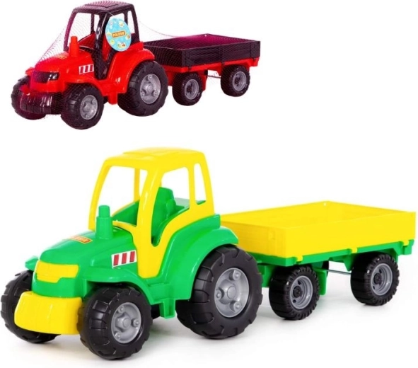 Kunststof tractor met afneembare aanhanger