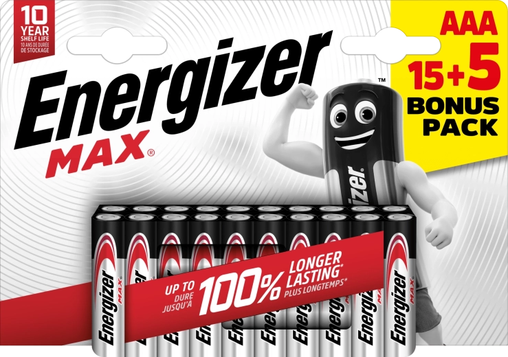 Energizer Max AAA alkaline batterijen 20 stuks