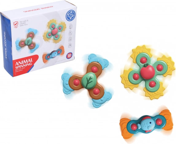 Babybijtringen met siliconen zuignap, set van 3 stuks