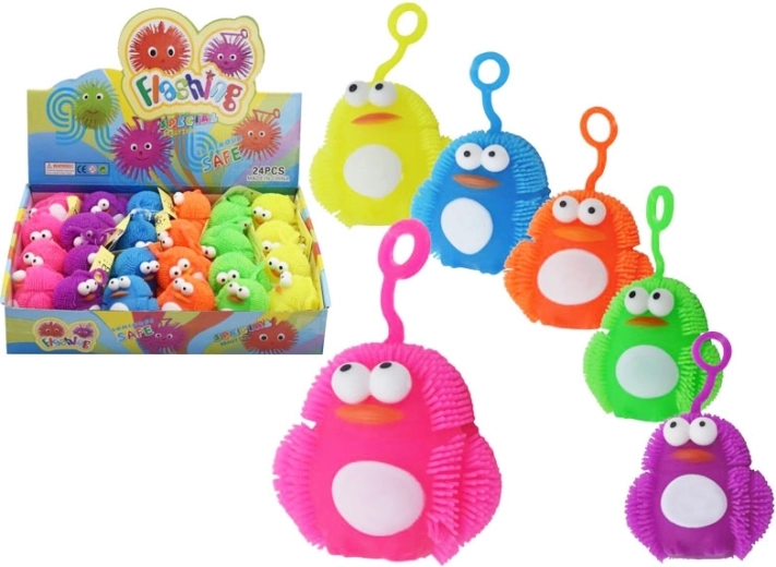 lichtgevende antistress pinguïn 7 cm, opwindbaar, mix van kleuren