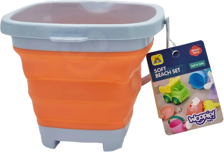 Woopie opvouwbare siliconen emmer vierkant oranje 5 l