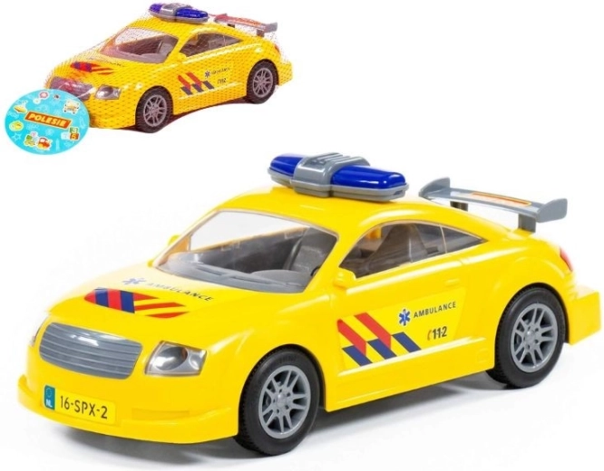 Kunststof brandweer-/ambulanceauto met vliegwiel