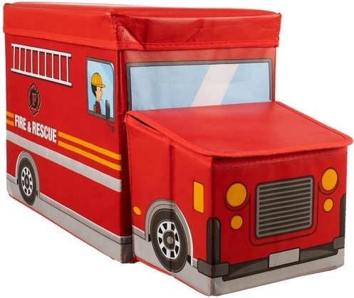 Textiele speelgoedbox brandweerauto