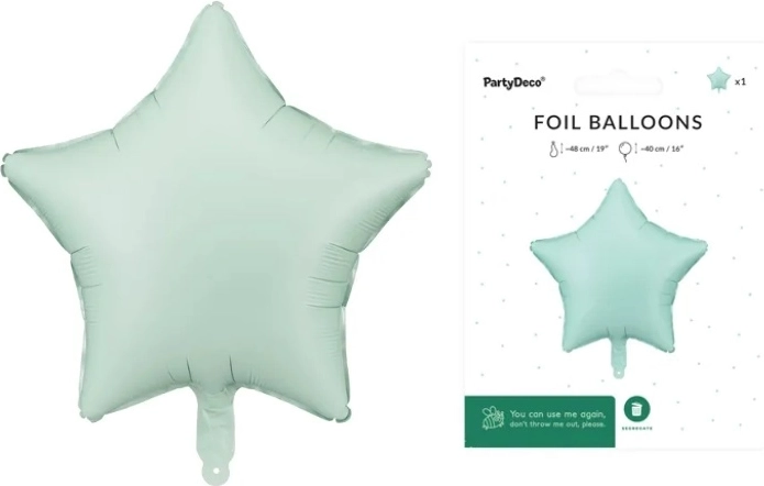 Folieballon Ster mat groen 48 cm