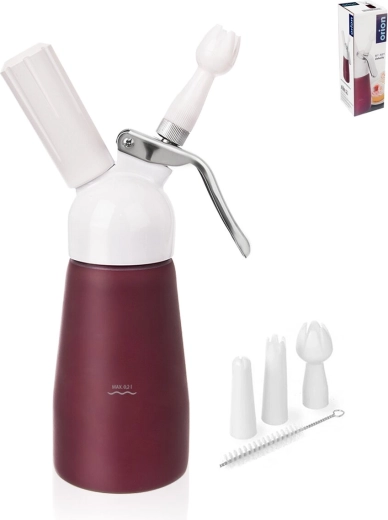Slagroombereidingsfles Dela 0,4 l, aluminium