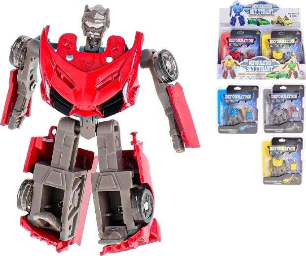 Auto robot 8,5 cm – metalen transformerend model met vrijloop