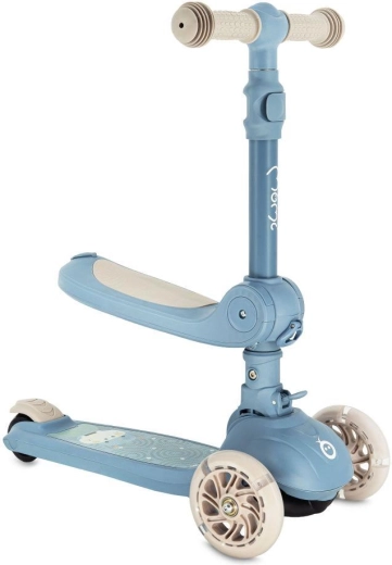 MoMi DEBE 2-in-1 kindersteppen en loopfiets blauw