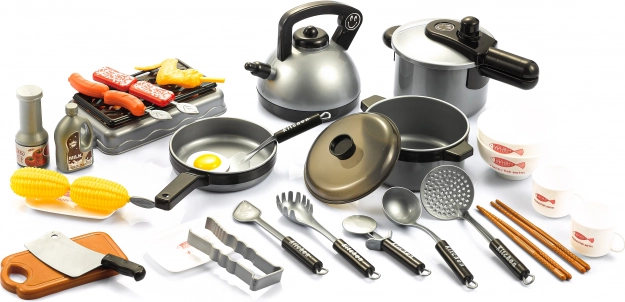 Kinder barbecueset en keukenset 69-delig
