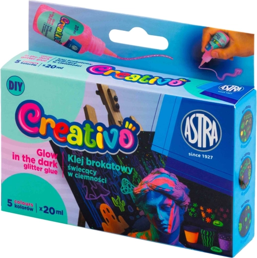 Glow-in-the-dark gelverf voor het maken van stickers 5×20 ml ASTRA Creativo