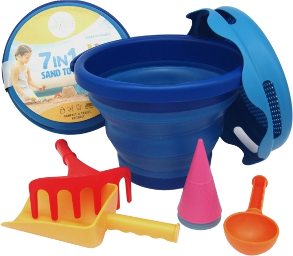 Compactoys opvouwbare zandset 7-in-1 blauw
