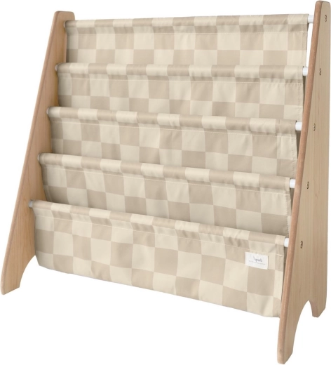 3 Sprouts boekenrek van gerecycled polyester Checkerboard/Beige