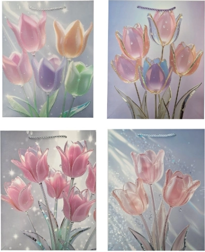 Cadeautas M met bloemmotief