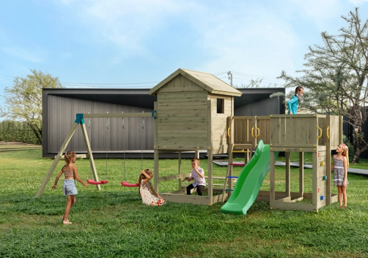 Schommels, klimuitdaging en zandbak in één