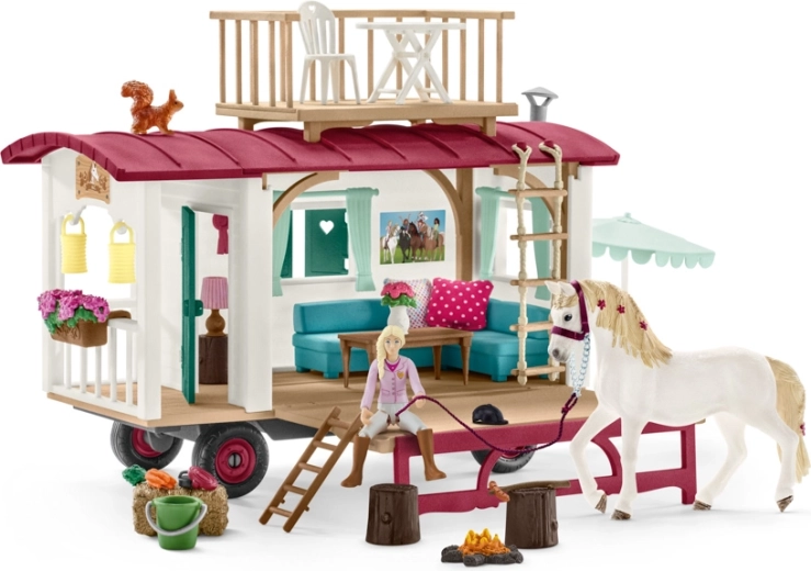 Schleich Horse Club caravan voor een vriendschappelijke ontmoeting (speelset)