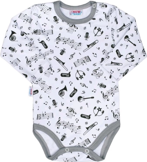 New Baby Music katoenen babyromper met lange mouwen